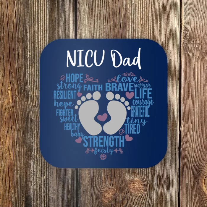 "NICU Dad" Preemie or NICU Daddy Boy Girl - Blue Coaster