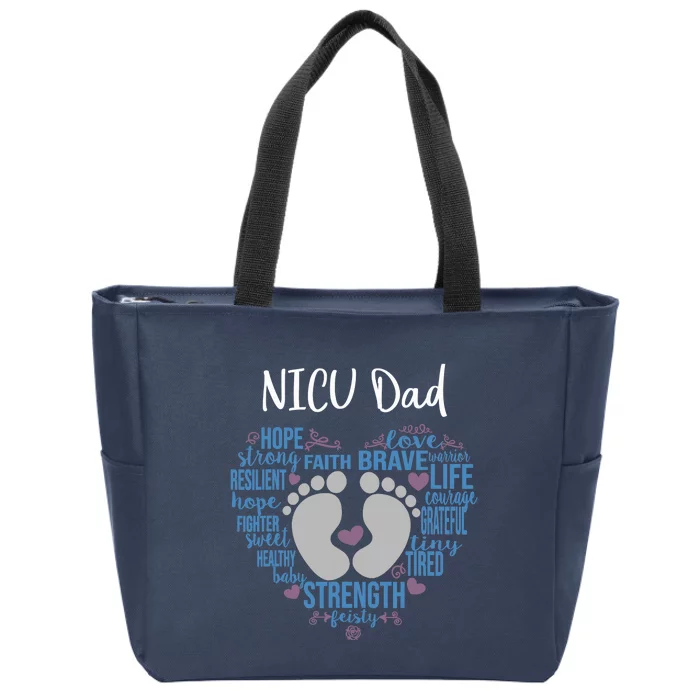 "NICU Dad" Preemie or NICU Daddy Boy Girl - Blue Zip Tote Bag