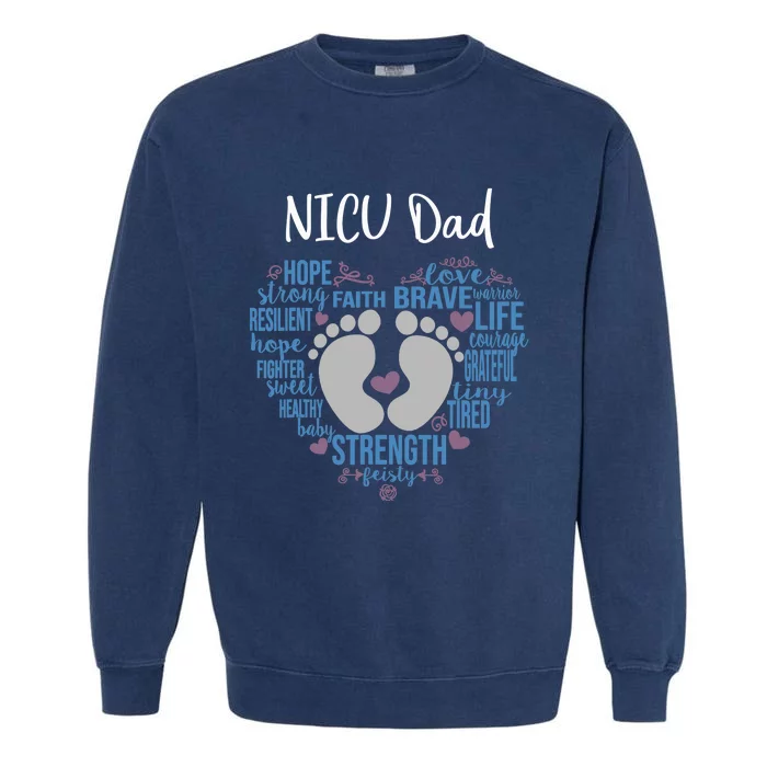 "NICU Dad" Preemie or NICU Daddy Boy Girl - Blue Garment-Dyed Sweatshirt