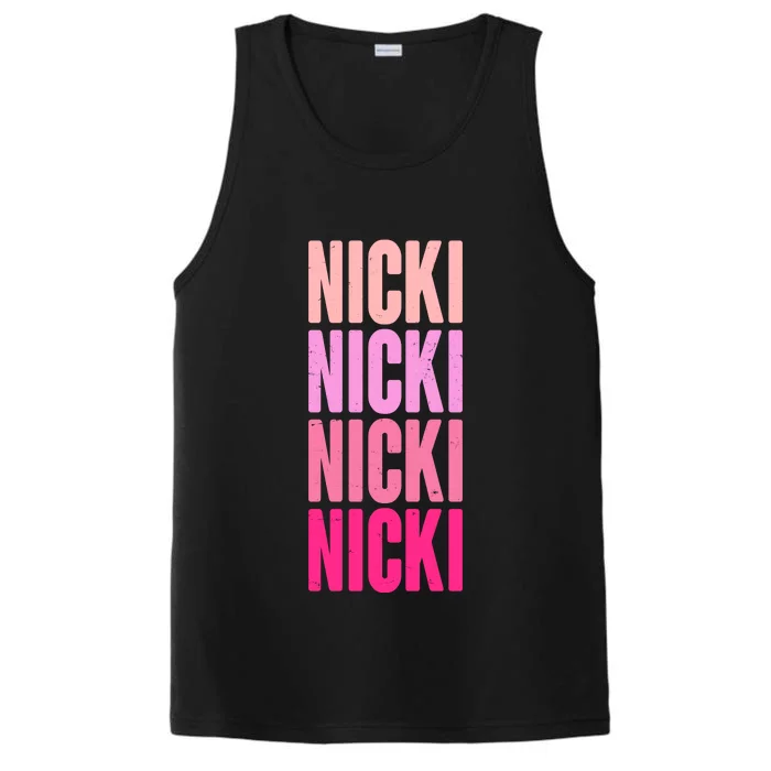 Nicki Distressed Pink Design Performance Tank