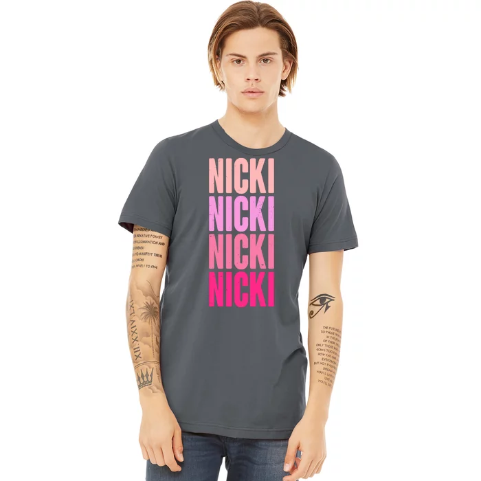 Nicki Distressed Pink Design Premium T-Shirt