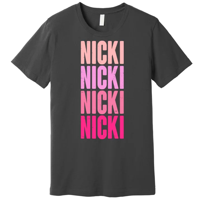 Nicki Distressed Pink Design Premium T-Shirt