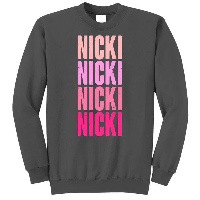 Nicki Distressed Pink Design Tall Sweatshirt