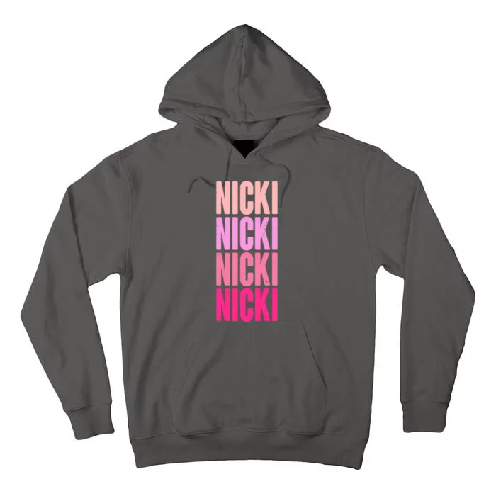 Nicki Distressed Pink Design Tall Hoodie