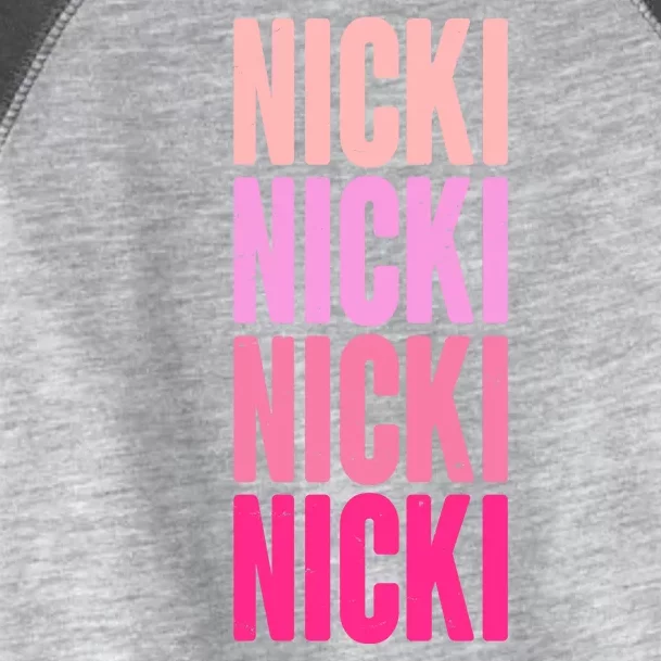 Nicki Distressed Pink Design Toddler Fine Jersey T-Shirt