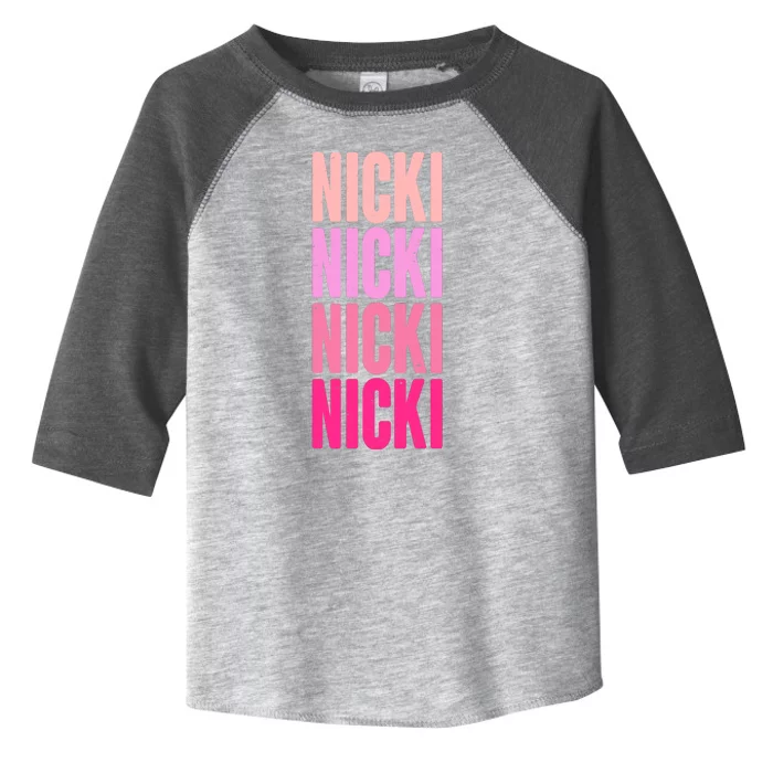 Nicki Distressed Pink Design Toddler Fine Jersey T-Shirt