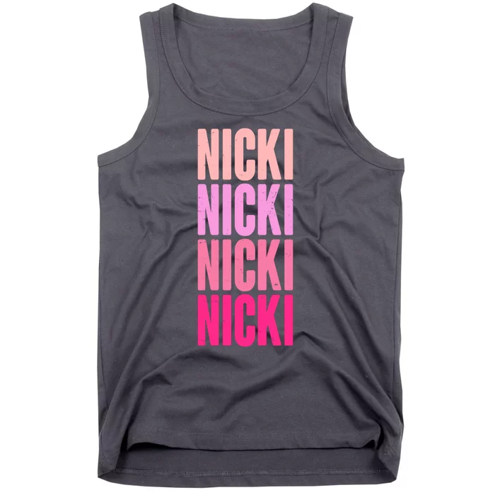 Nicki Distressed Pink Design Tank Top