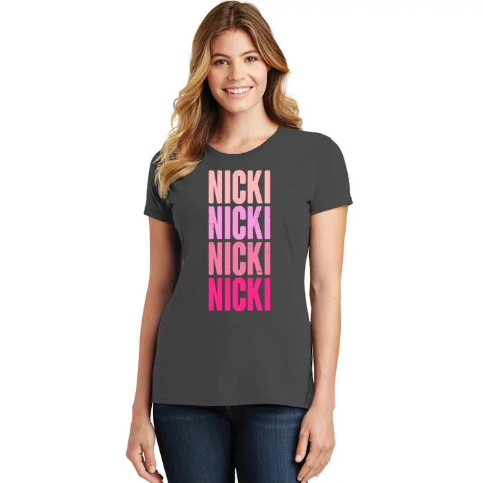 Nicki Distressed Pink Design Women's T-Shirt