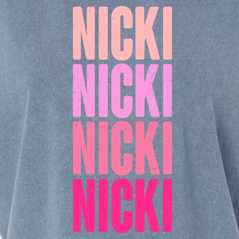 Nicki Distressed Pink Design Garment-Dyed Women's Muscle Tee