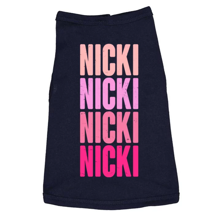 Nicki Distressed Pink Design Doggie Tank