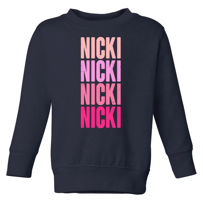 Nicki Distressed Pink Design Toddler Sweatshirt