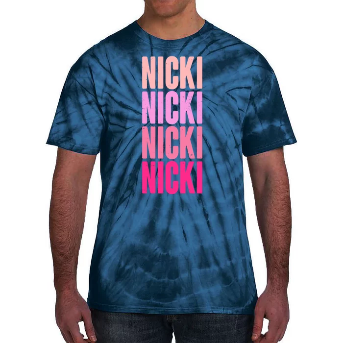 Nicki Distressed Pink Design Tie-Dye T-Shirt