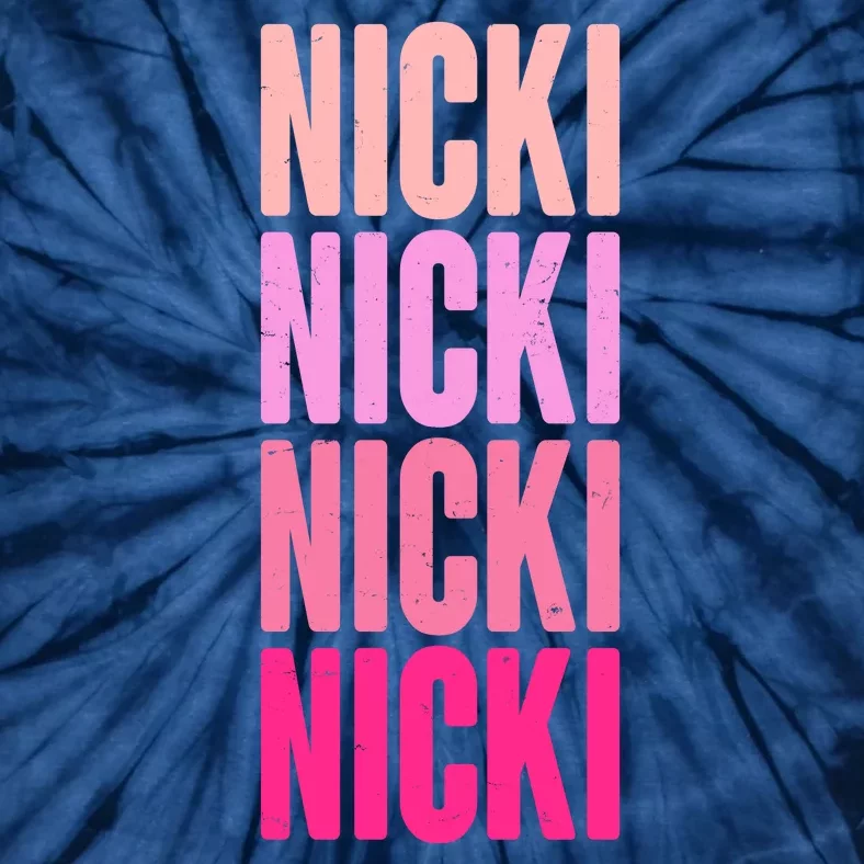 Nicki Distressed Pink Design Tie-Dye T-Shirt