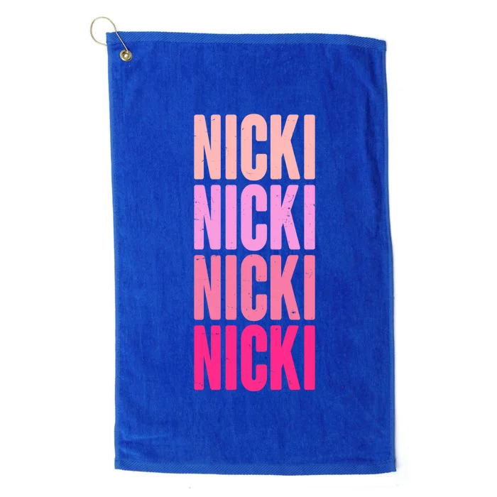 Nicki Distressed Pink Design Platinum Collection Golf Towel