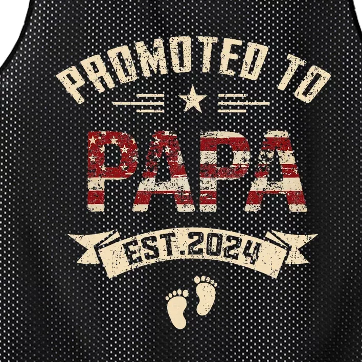 New Dad Promoted To Papa Est.2024 Mesh Reversible Basketball Jersey Tank