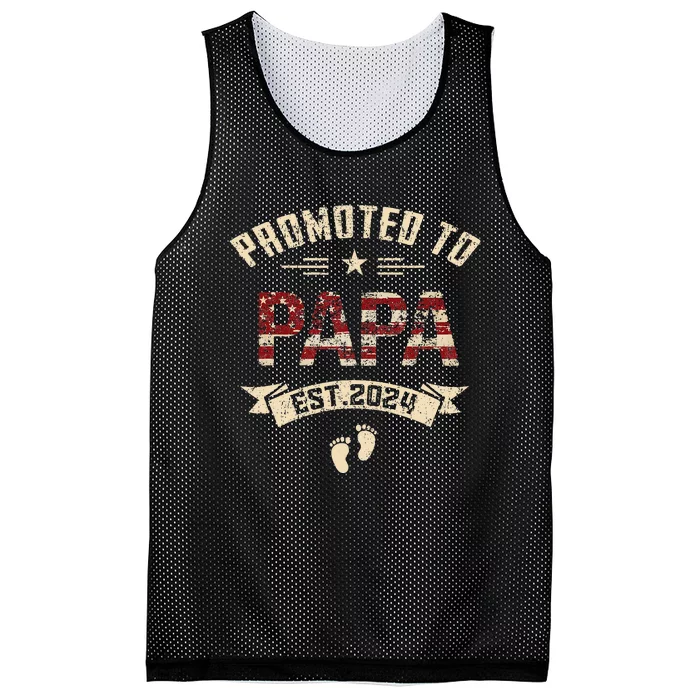 New Dad Promoted To Papa Est.2024 Mesh Reversible Basketball Jersey Tank