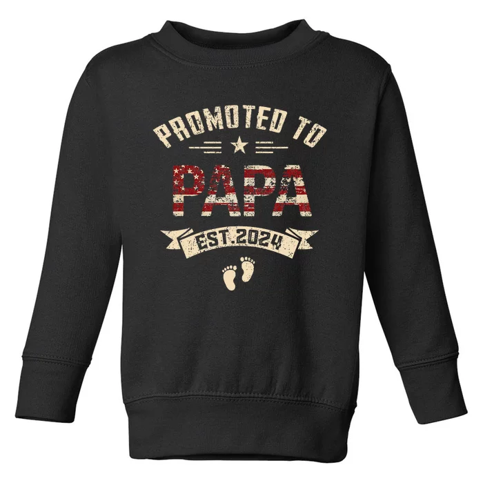 New Dad Promoted To Papa Est.2024 Toddler Sweatshirt