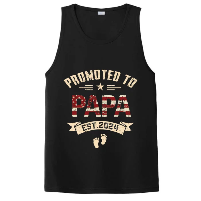 New Dad Promoted To Papa Est.2024 Performance Tank