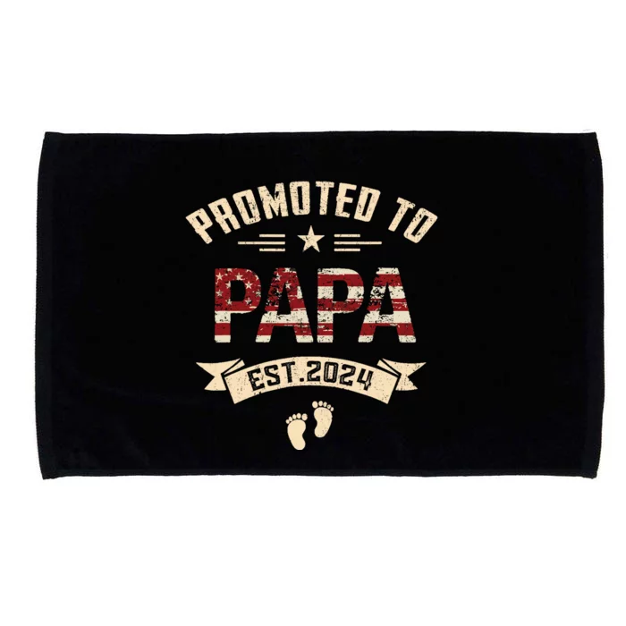 New Dad Promoted To Papa Est.2024 Microfiber Hand Towel