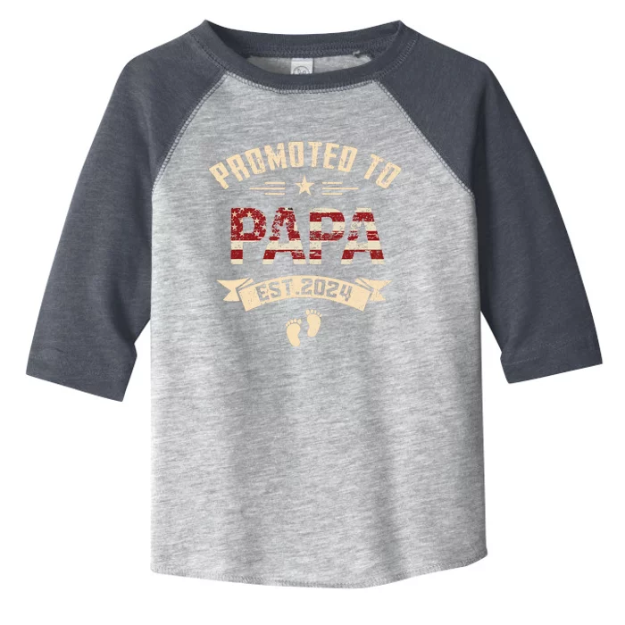 New Dad Promoted To Papa Est.2024 Toddler Fine Jersey T-Shirt