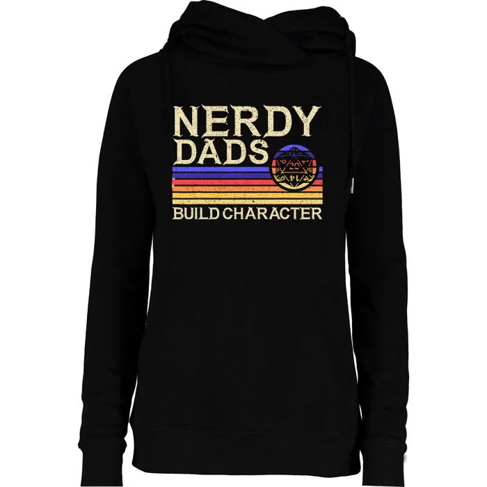 Nerdy Dad Rpg Gaming D20 Tabletop Games Womens Funnel Neck Pullover Hood