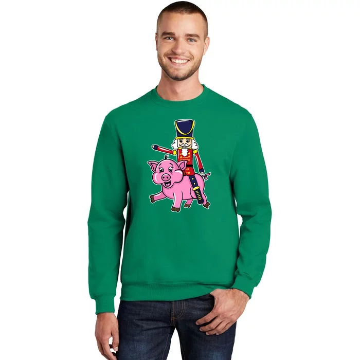 Nutcracker Doll Riding Pig Lover Funny Christmas Sweatshirt