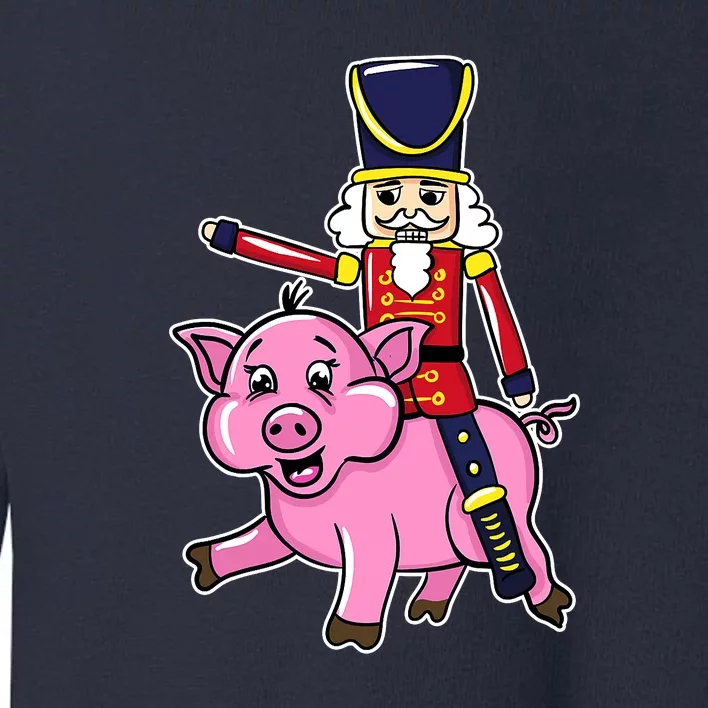 Nutcracker Doll Riding Pig Lover Funny Christmas Toddler Sweatshirt