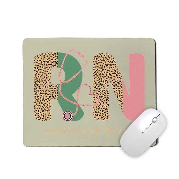 Nurses Day Registered Nurse Women Leopard Medical Nursing RN Mousepad