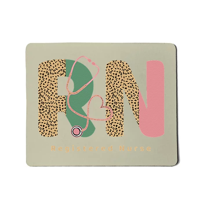 Nurses Day Registered Nurse Women Leopard Medical Nursing RN Mousepad