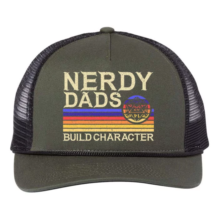 Nerdy Dad Rpg Gaming D20 Tabletop Games Retro Rope Trucker Hat Cap