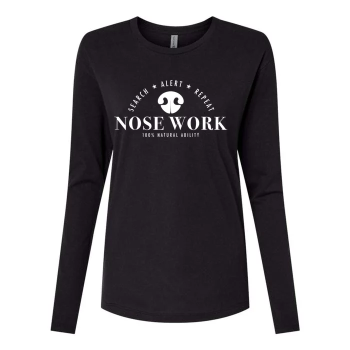 Nosework Dog Sport Training Nose Work Scent Work For Dogs Womens Cotton Relaxed Long Sleeve T-Shirt