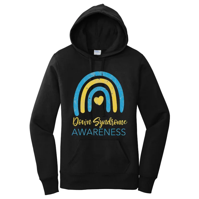 National Down Syndrome Awareness Month Retro Rainbow T21 Women's Pullover Hoodie