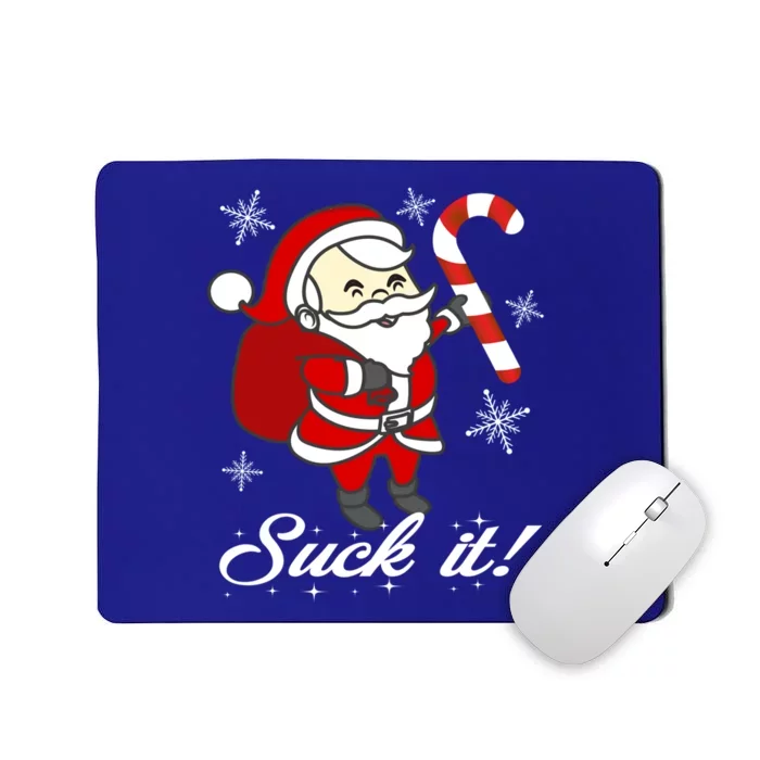 Naughty Dirty Suck It Santa Christmas Candy Cane Snowflakes Cool Gift Mousepad