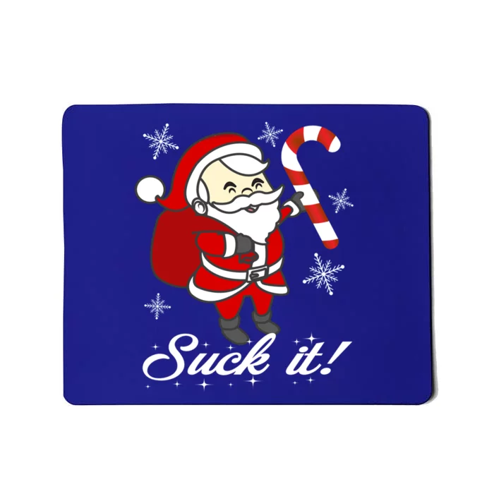 Naughty Dirty Suck It Santa Christmas Candy Cane Snowflakes Cool Gift Mousepad