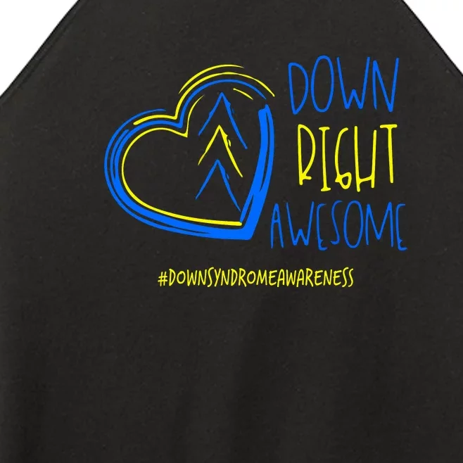 National Down Syndrome Awareness Month Down Right Awesome Gift Women’s Perfect Tri Rocker Tank