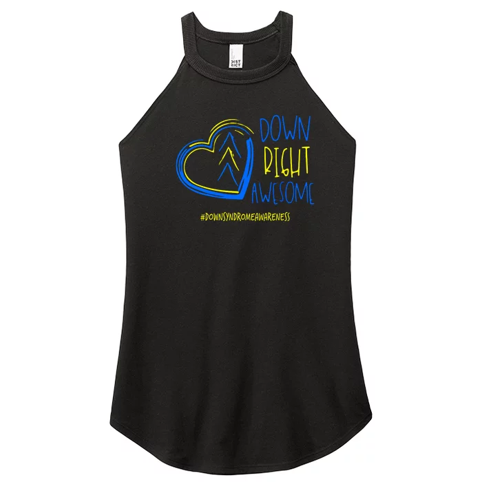 National Down Syndrome Awareness Month Down Right Awesome Gift Women’s Perfect Tri Rocker Tank