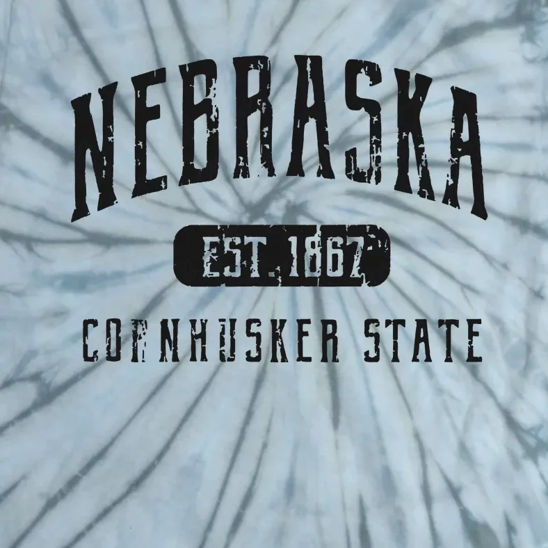 Nebraska Distressed Sports Design Tie-Dye T-Shirt