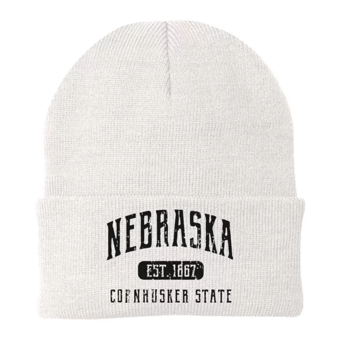 Nebraska Distressed Sports Design Knit Cap Winter Beanie