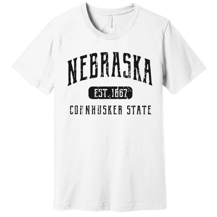 Nebraska Distressed Sports Design Premium T-Shirt