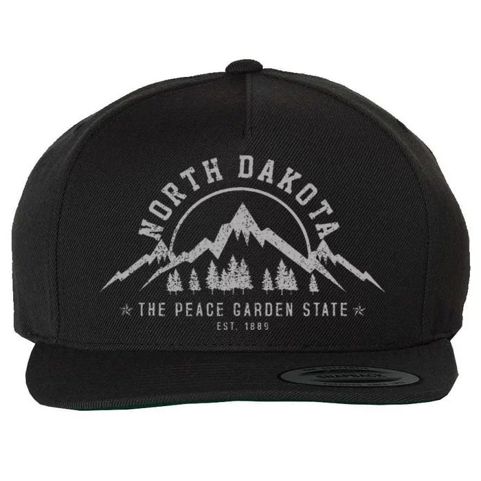 North Dakota State Est. 1889 Vintage Gift Wool Snapback Cap