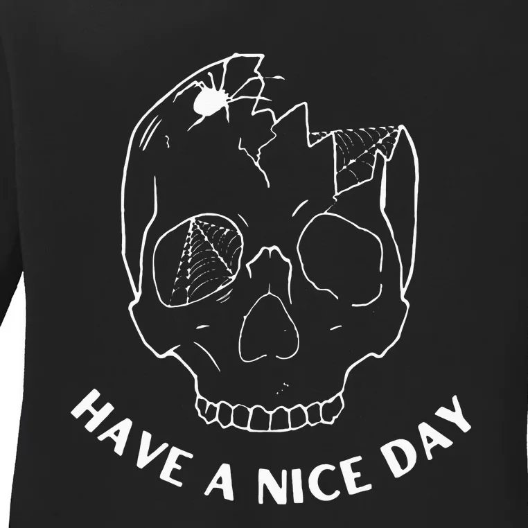 Nice Day Skull Halloween Skull Ladies Long Sleeve Shirt