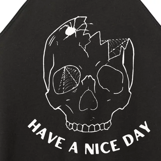 Nice Day Skull Halloween Skull Women’s Perfect Tri Rocker Tank