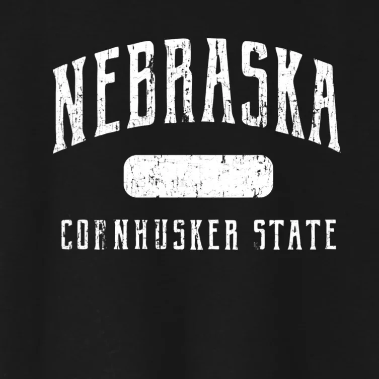 Nebraska Distressed Sports Women's Crop Top Tee