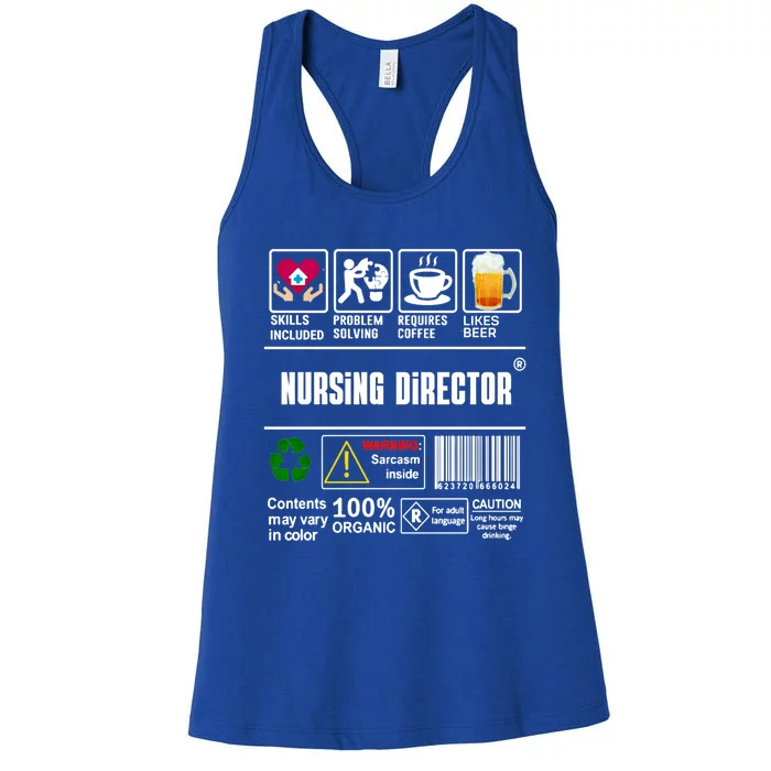 Nursing Director Skills Included Problem Solving Coffee Beer Gift Women's Racerback Tank