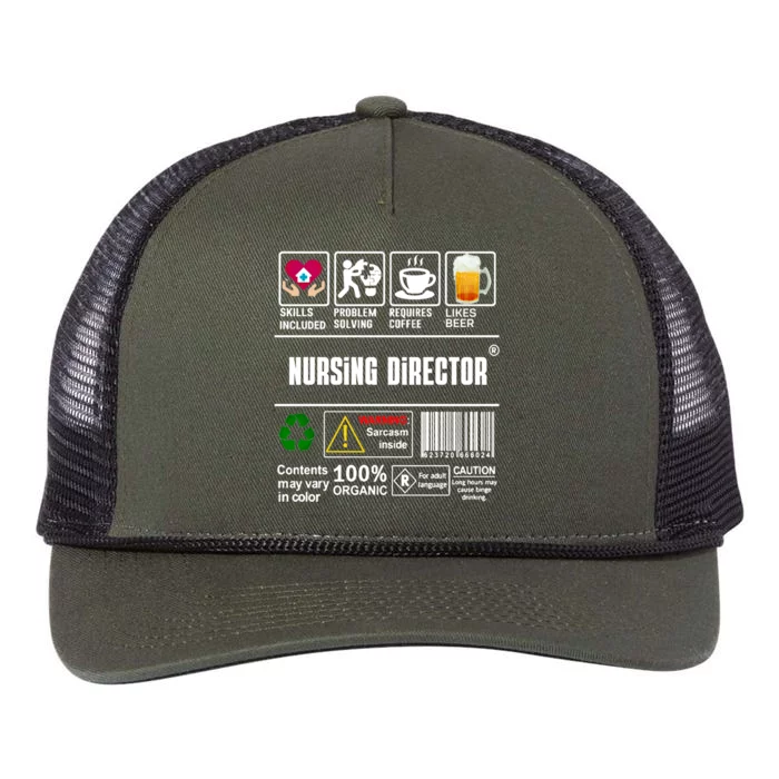 Nursing Director Skills Included Problem Solving Coffee Beer Gift Retro Rope Trucker Hat Cap