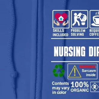 Nursing Director Skills Problem Solving Coffee Wine Gift Full Zip Hoodie