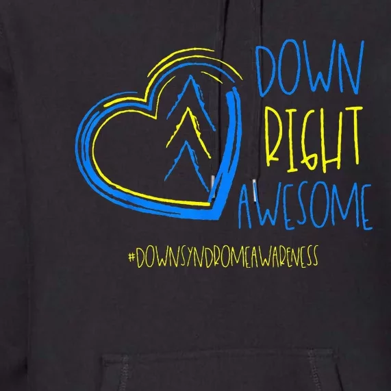 National Down Syndrome Awareness Month Down Right Awesome Premium Hoodie