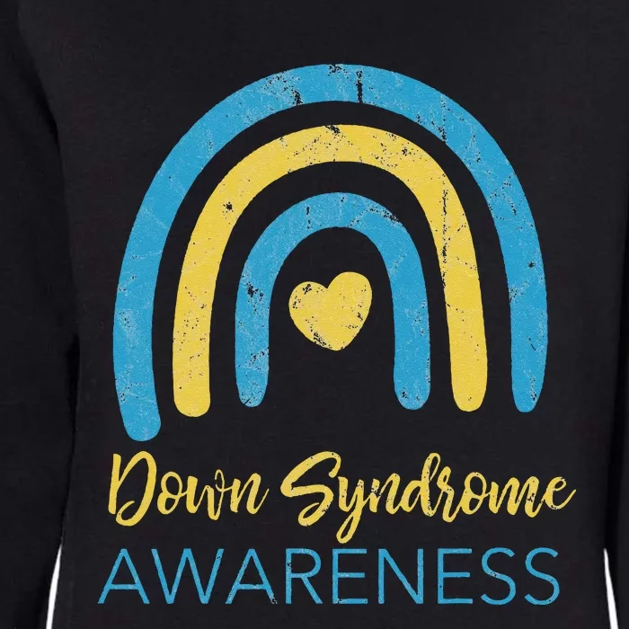 National Down Syndrome Awareness Month Retro Rainbow T21 Womens California Wash Sweatshirt