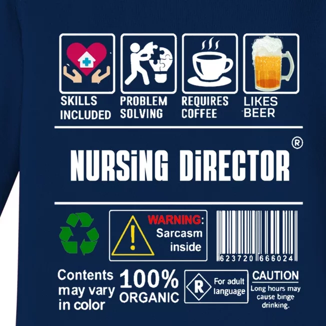 Nursing Director Skills Included Problem Solving Coffee Beer Gift Baby Long Sleeve Bodysuit