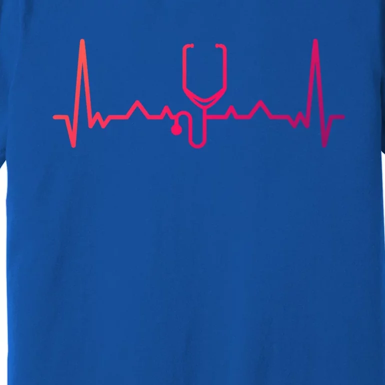 Nurse Doctor Stethoscope Heartbeat Funny Gift Cute Gift Premium T-Shirt